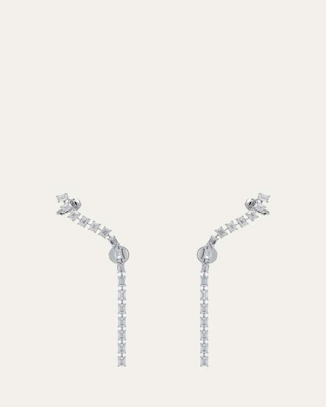 Scala Dancing Diamond Climber Earrings in 18K White Gold